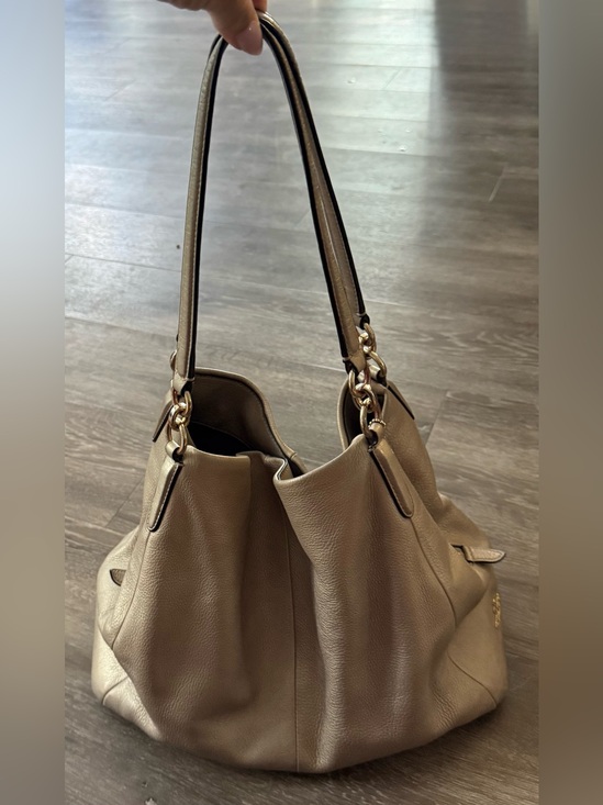 Coach Handbags - COACH Taupe Leather Shoulder Bag - Classic Women's Tote